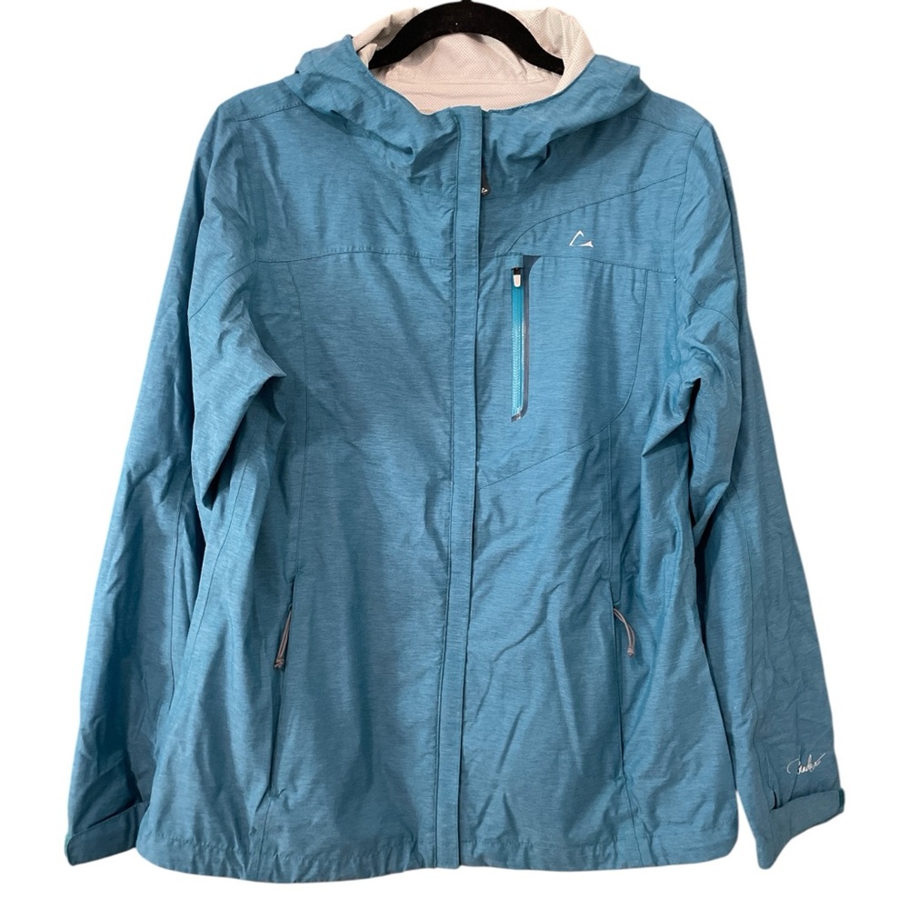 PARADOX Womens Waterproof & Breathable Hooded Rain Wind Jacket teal blue size M - Picture 2 of 14